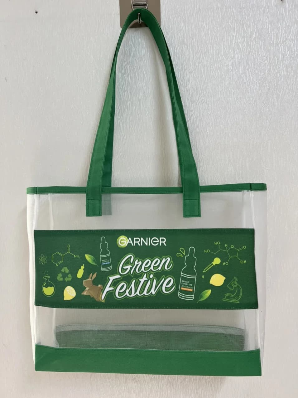 Mesh-Panel PVC Tote Bag 1